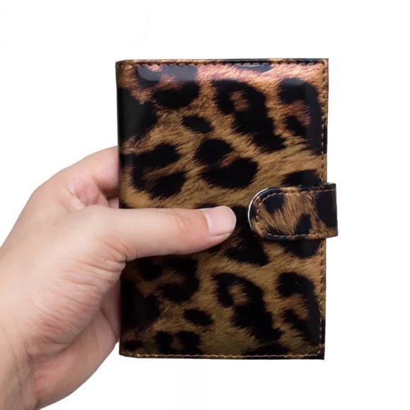 Vegan Leather Leopard Passport Cover Holder Case - Picture 2 of 7